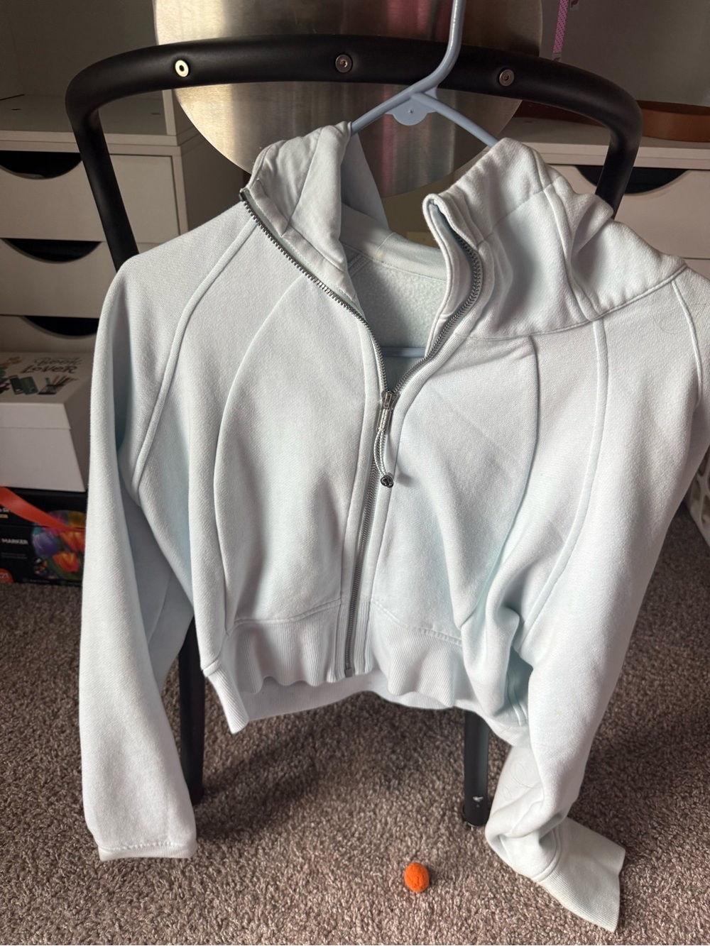 Lululemon baby blue cropped scuba full zip